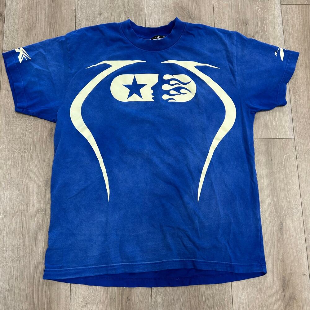 SS24 Hellstar Warm Up Tee T-shirt Blue size Small S SF